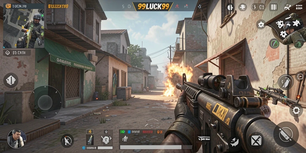 Tangkapan layar gameplay <strong>99LUCK99</strong> menampilkan pertempuran intens antarpemain.