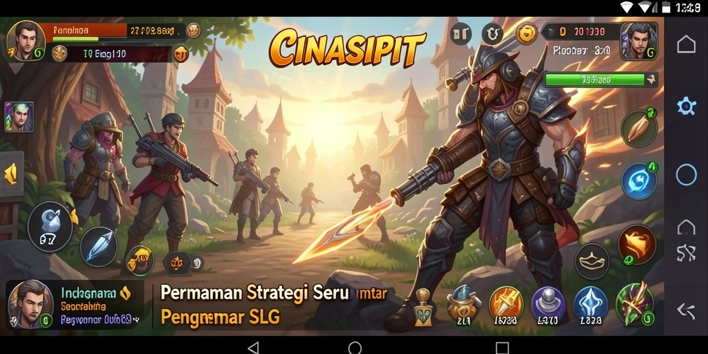 Screenshot gameplay <strong>CINASIPIT</strong> menunjukkan aksi epik di medan perang SLG.