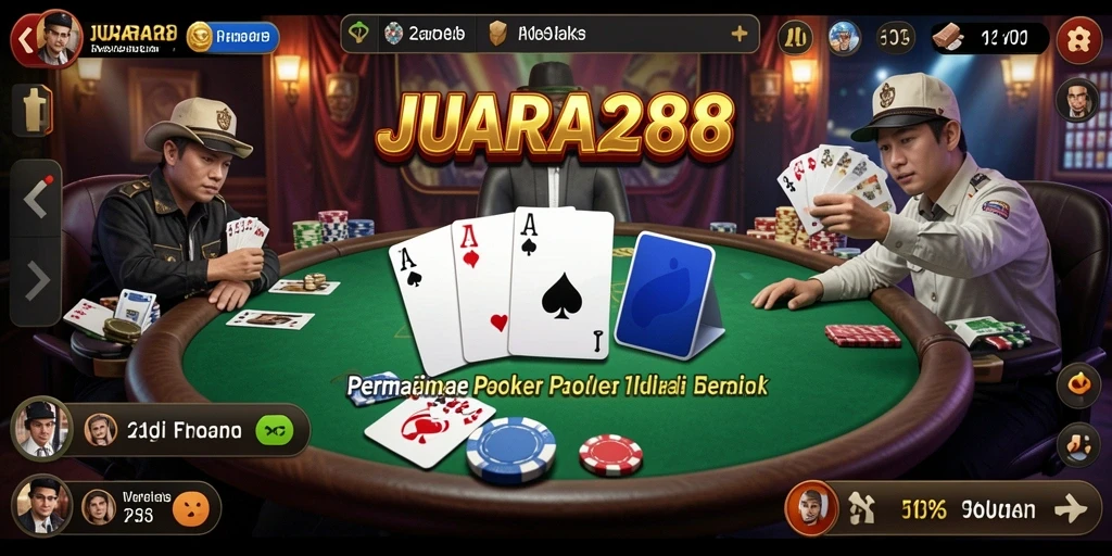 Tampilan utama JUARA288 dengan gameplay Poker yang seru.