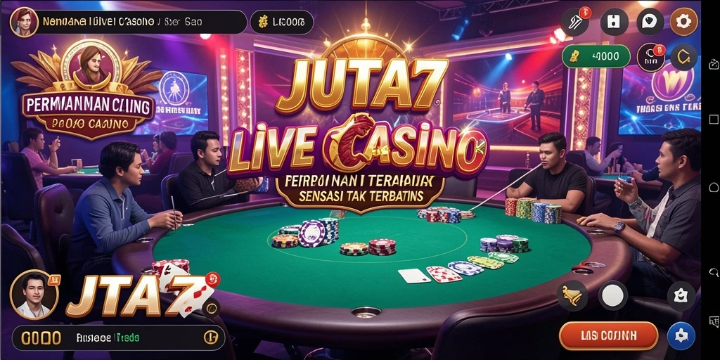 Tampilan gameplay Live Casino di JUTA7 yang mendebarkan dan interaktif.
