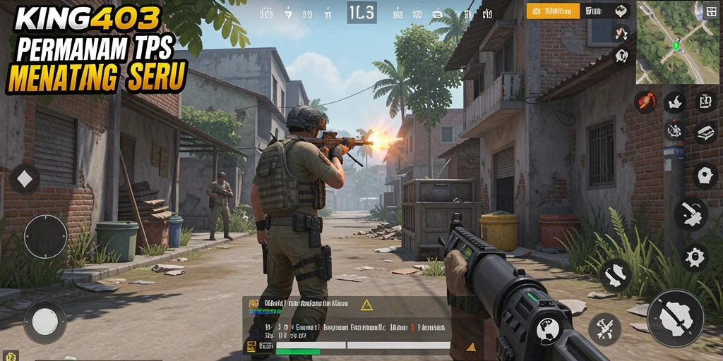 Screenshot menunjukkan aksi seru gameplay TPS KING403 yang menegangkan.