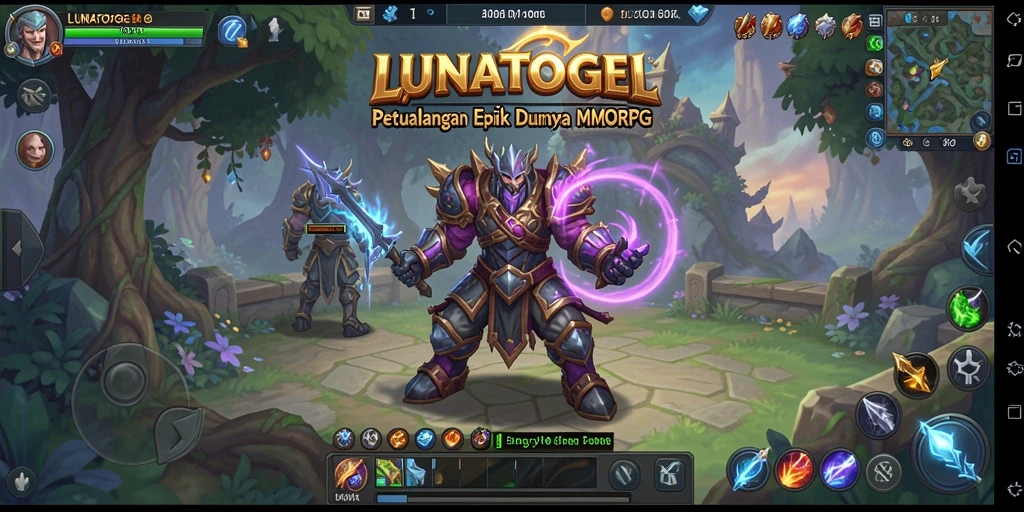 Screenshot gameplay LUNATOGEL menampilkan aksi petualangan di dunia MMORPG.