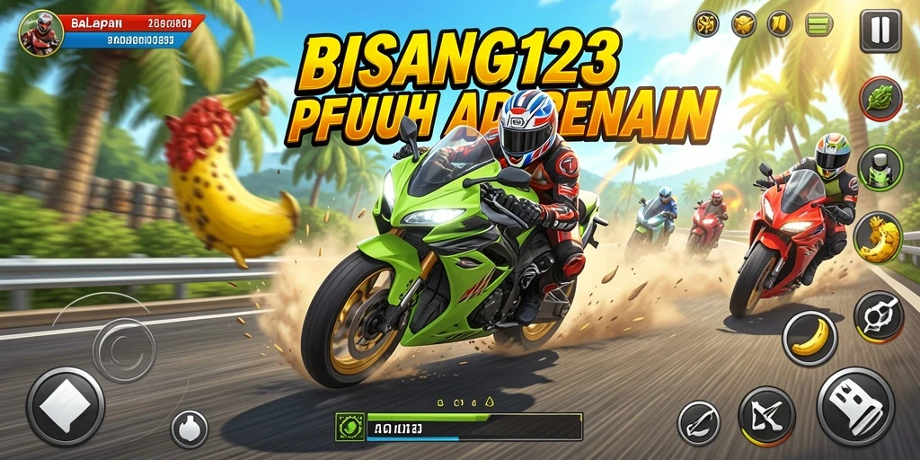 Tampilan gameplay seru di trek balapan yang menantang.