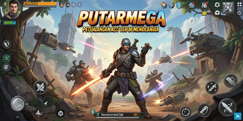 Screenshot PUTARMEGA menampilkan aksi mendebarkan dalam permainan.