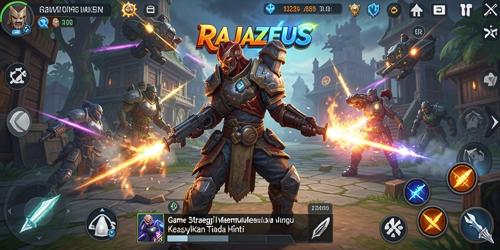 Tampilan gameplay menegangkan dalam RAJAZEUS dengan strategi yang kompleks.