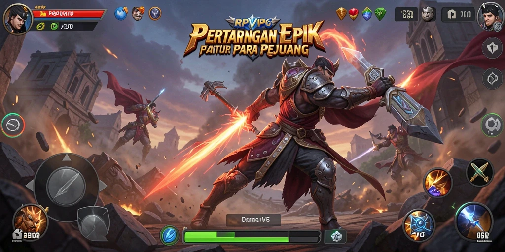 Gambar tampilan gameplay RPVIP6 dengan pertarungan yang intens.