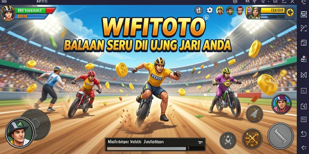 Tampilan seru dari gameplay WIFITOTO saat balapan di trek yang menantang.