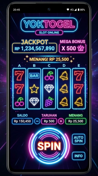 Tampilan antarmuka aplikasi yoktogel yang ramah pengguna.